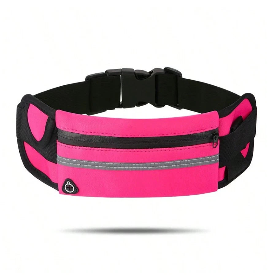 Dual Pocket Running Belt Bag Pack Waist Pouch For Phone Key Workout Cycling-Yoga
