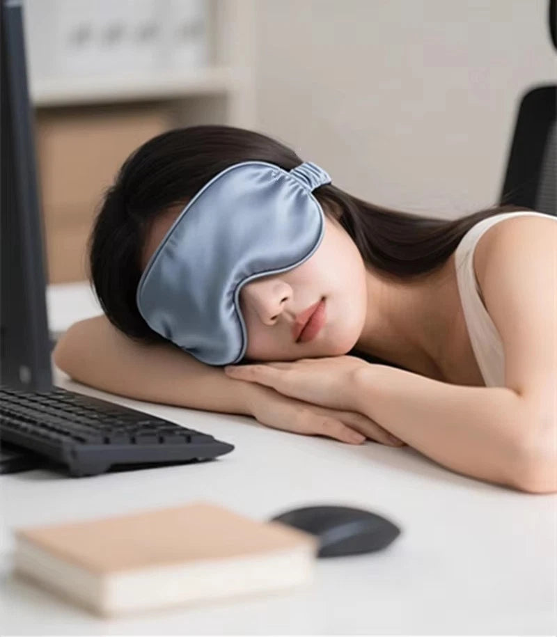 Luxury Pure Organic Satin Silk Eye Mask Soft Relax Travel Sleep Blindfold