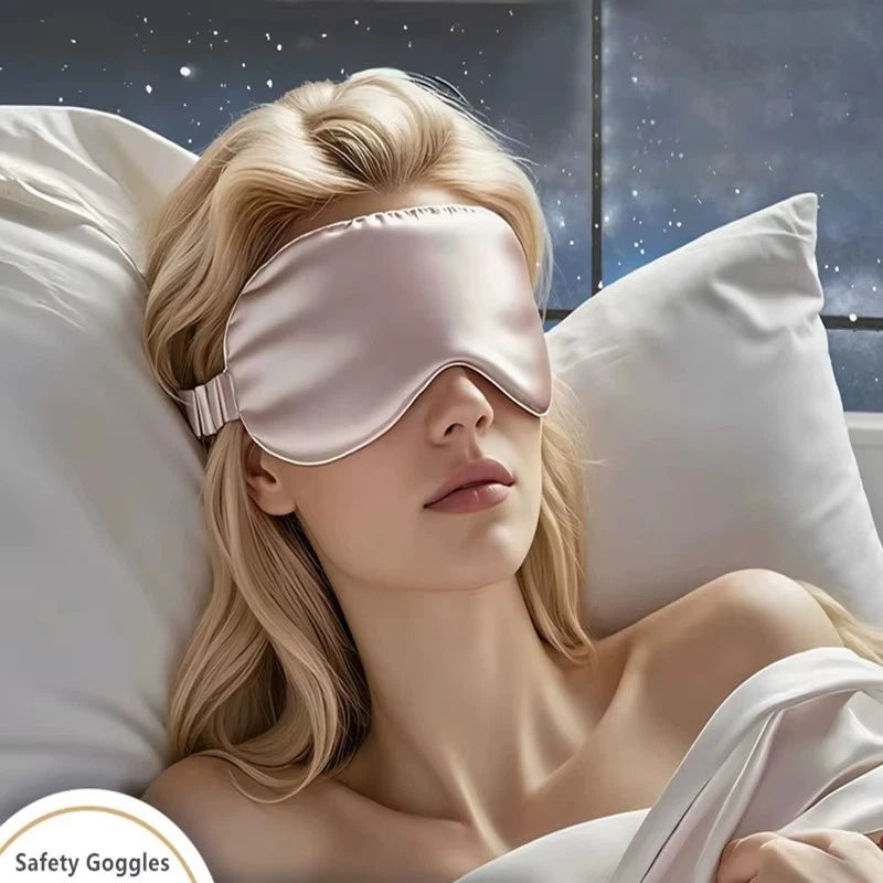 Luxury Pure Organic Satin Silk Eye Mask Soft Relax Travel Sleep Blindfold