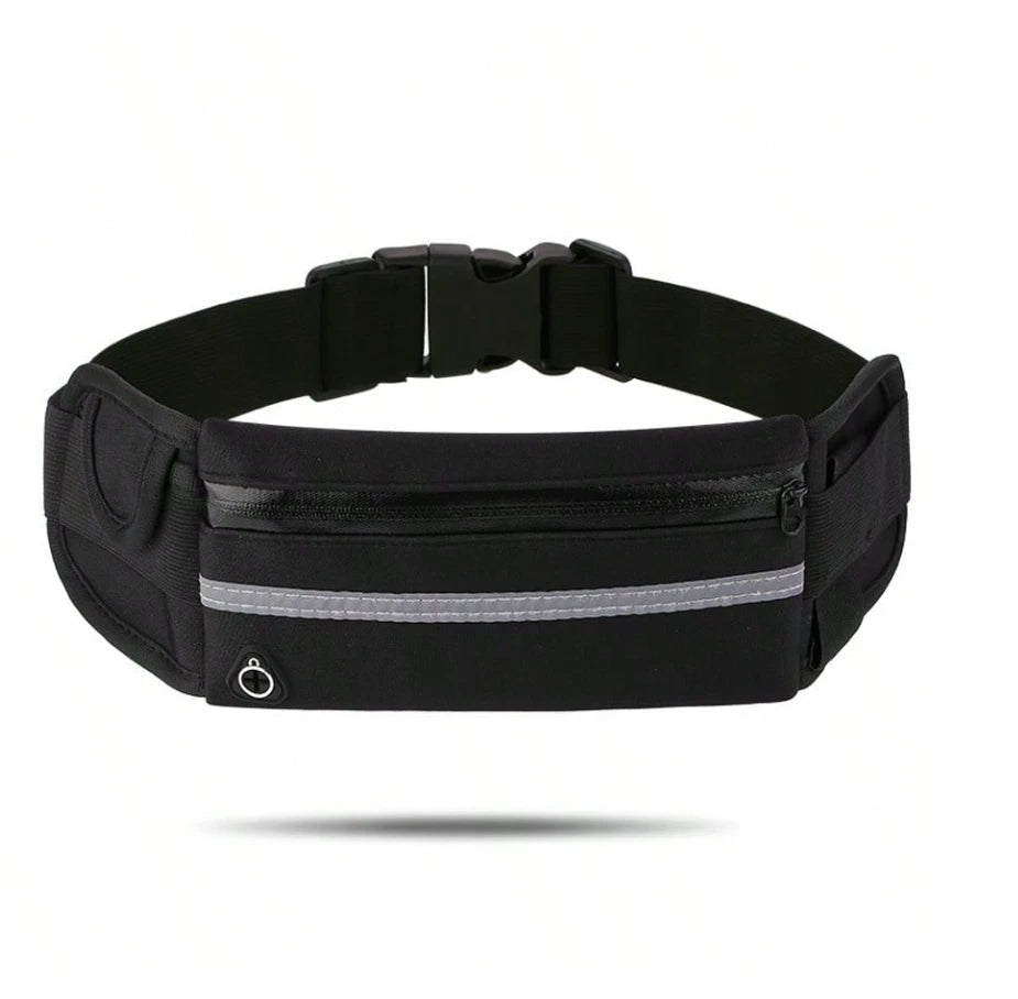 Dual Pocket Running Belt Bag Pack Waist Pouch For Phone Key Workout Cycling-Yoga
