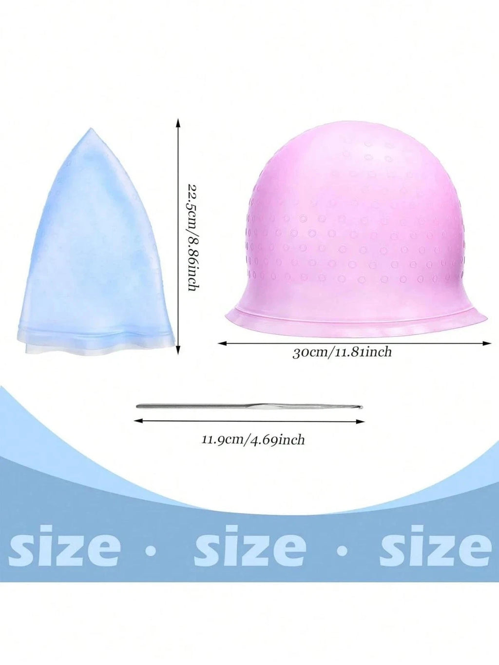 Magi Cap Reusable Hair Cap Coloring Highlighting Rubber Cap Streaking with Hook