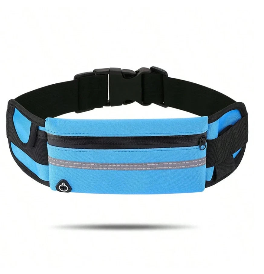 Dual Pocket Running Belt Bag Pack Waist Pouch For Phone Key Workout Cycling-Yoga
