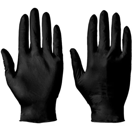 50PCS DISPOSABLE NITRILE GLOVES POWDER-FREE & LATEX-FRE BLACK Medical Grad S/M/L