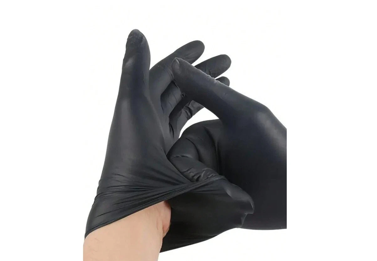50PCS DISPOSABLE NITRILE GLOVES POWDER-FREE & LATEX-FRE BLACK Medical Grad S/M/L